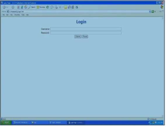 Figure 1 : Sample Login Screen In the Web Applications
