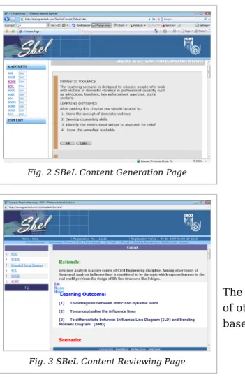 Fig. 2 SBeL Content Generation Page