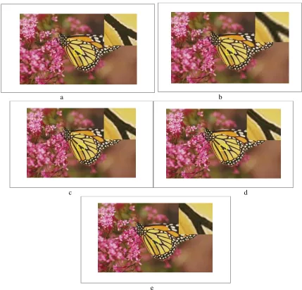 Fig. 5. Comparison of PSNR on different image SR methods with our models. a. Original Image; b