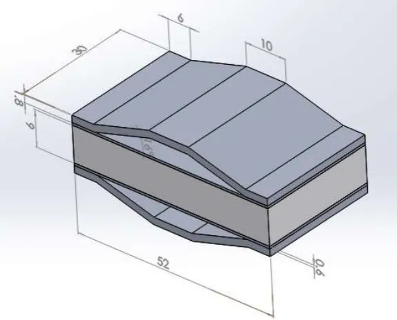 Figure 1. An optimized Piezoelectric Flex Transducer (PFT) device  