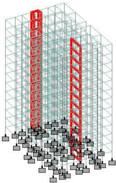 Fig. 3: Building B1 Flat Slab with Shear Wall 