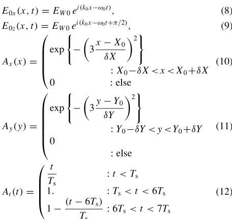Table 1. Summary of simulation results and parameters used in case 1 (with ωpA = 2ωc and ωpB = 2.0317ωc) consist of wave normal angle, incidentwave frequency, wave length, ratio of electric ﬁeld components and efﬁciency