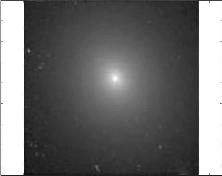 Figure 4: Hubble Space Telescope/Wide Field Planetary Camera 2 [HST/WFPC2] R-band image of the elliptical galaxy NGC5017 at a distance of 40.3 Mpc (Lauer et al., 2007)
