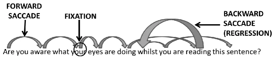 Figure 2: Conceptual illustration of eye movements while reading 
