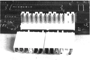 Fig 2-3. Power connectors and plugs. Note how the tabs match