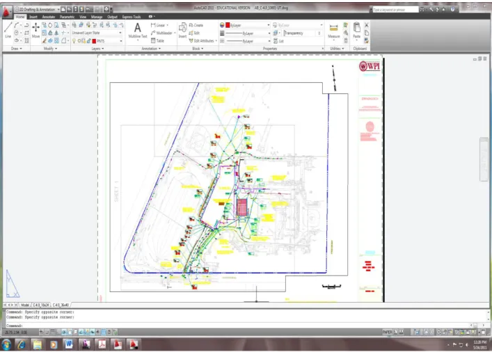 Figure 9 : CAD Drawing – As Built Utility Information (Provided by Gilbane Inc., 2011) 