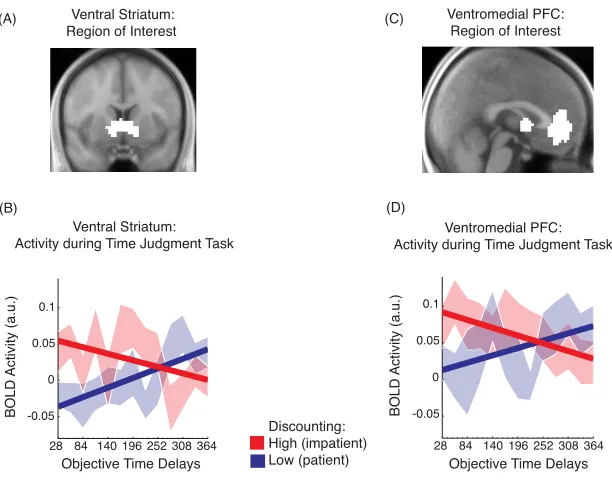 Figure 2. BOLD activity during the temporal judgment task differentiates high and low 