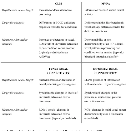Figure 1: The relationship between Informational Connectivity and other fMRI measures