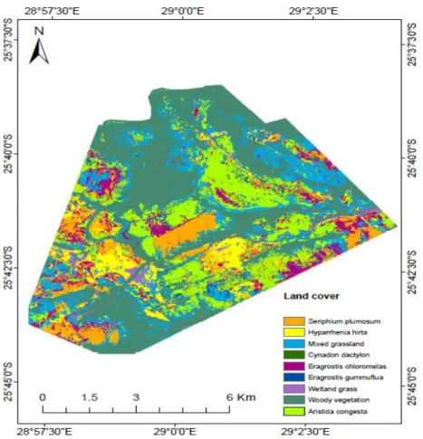 Figure  2: Classified  vegetation  of the  study  area using  ANN classifier 