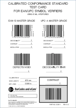 Figure 4-2 Calibrated Conformance Standard Test Card 