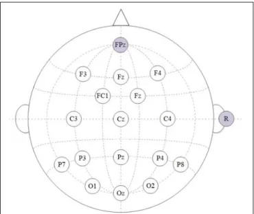 FIGURE 3 | The configuration of the selected electrode positions from the 10–20 system.