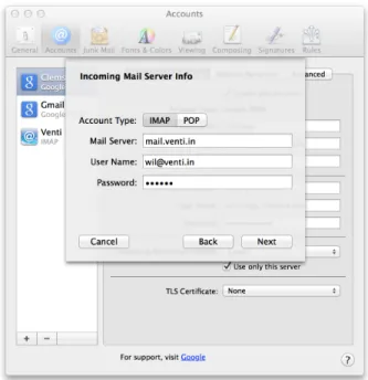 Figure 4: Apple Mail Incoming Mail Server Configuration