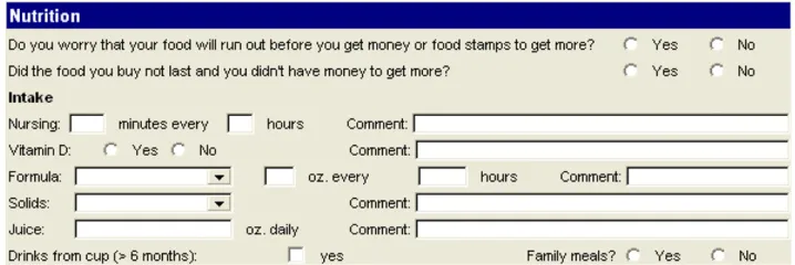 FIGURE 2Nutritional screening questions in the EMR.