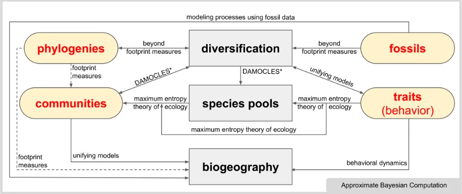 Figure 1: Conceptual overview of the processes involved in the assembly of bio-many potential missing links that could be placed linking ‘communities’ to ‘biogeography’,such as environmental ﬁltering (reviewed in Kraft et al