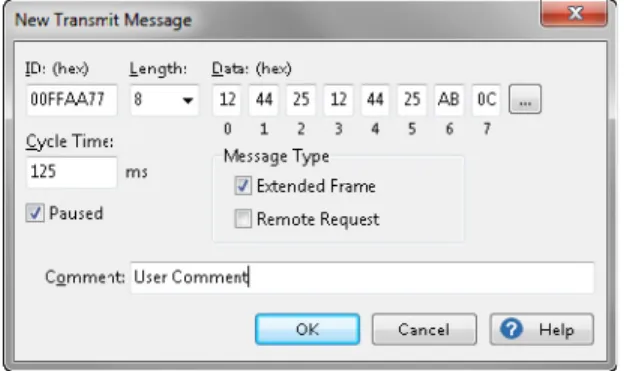Figure 7: Dialog box New transmit message 