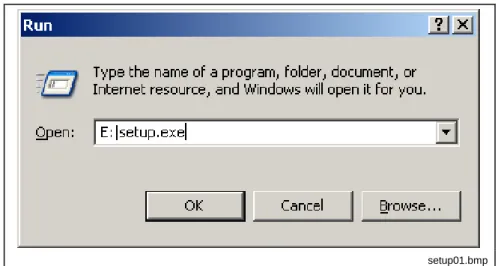 Fig. 2-3: Windows XP “Run” dialog box 4. Then  click  OK or confirm with <Enter>.