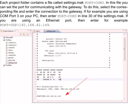 Fig. 6-2.   Eclipse settings.mak 6.5 Creating a new project