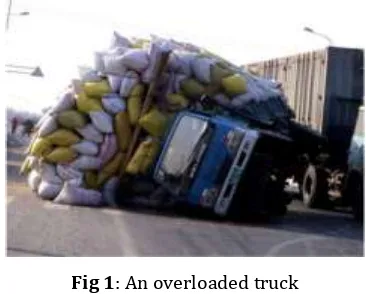 Fig 1: An overloaded truck 