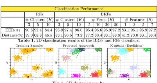 Table 1. 2D classication results of the BRFs and RFs classiers.