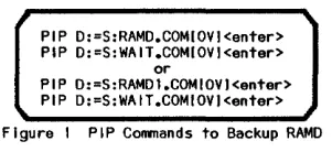 Figure I PIP Commands to Backup RAMO 
