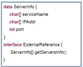 Figure 4.8: The External Reference interface code.