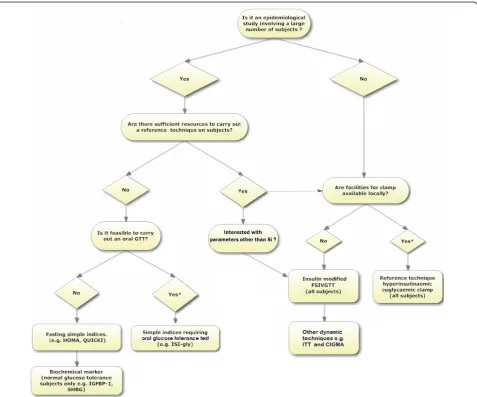 Figure 2 Protocol for selection the most appropriate technique for assessment of insulin resistance prior to commencement of astudy.* This option is preferred