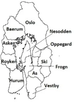Fig. 5. Map of the Norwegian municipalities in §4.