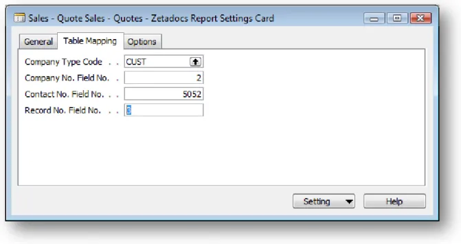 Table Mapping Tab 