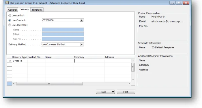 Figure 23 - Level 3 rule shown on Customer Rule Card 