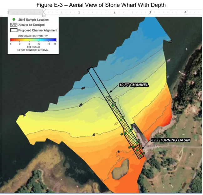 Figure E-3 – Aerial View of Stone Wharf With Depth 