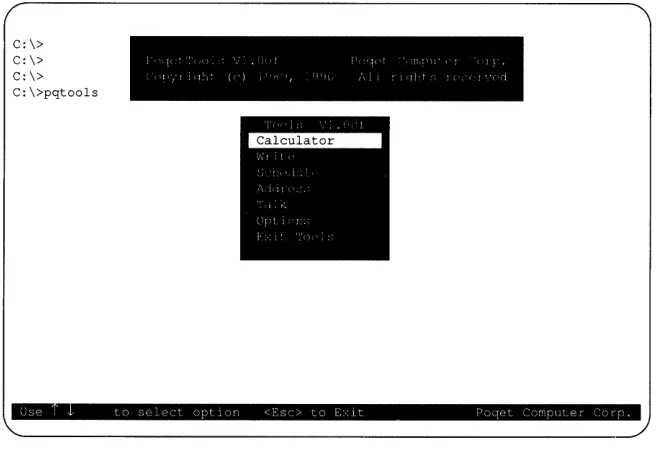 Figure 19 The PoqetTools Screen 