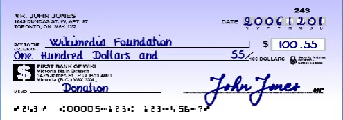 Figure 1: A sample bank cheque with signature 