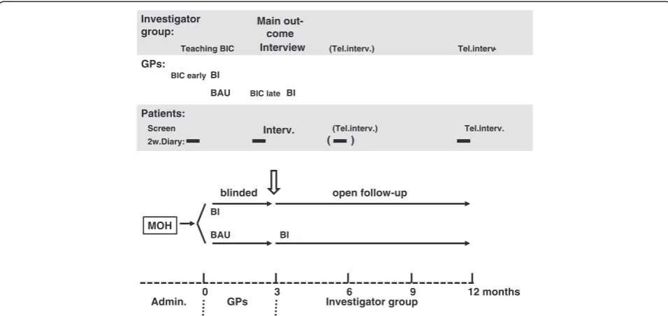 Figure 1 Flow-chart of study. Figure illustrates main time line with the different phases with those mainly responsible for each phase(lower part)