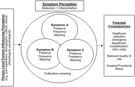 Figure 1.1: Theoretical model. Symptom perception involves detection and interpretation