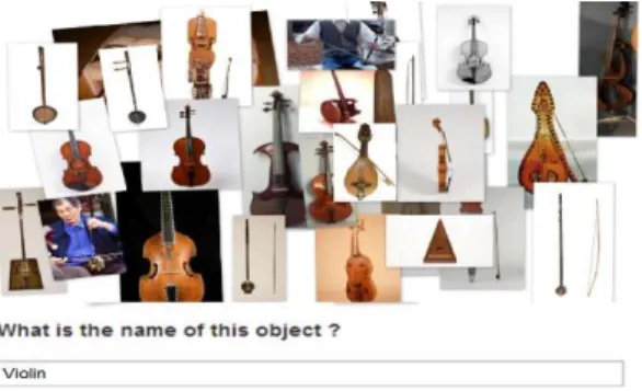 Fig. 8. An image of Bowed String Instrument (a cate- cate-gory entity) was shown to a user, who named it as Violin