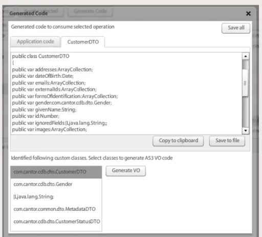 Figure 13: AS3 VO code and custom objects