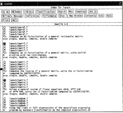 Fig. 3. LAPACK index.