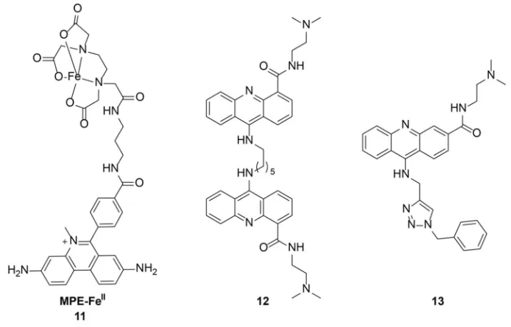 Figure 1.10. DNA four-way junction binding small molecules. 