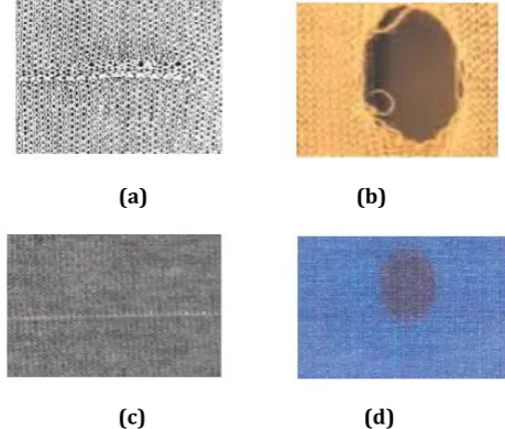 Figure 1:  Different types of defect occurred in knitted fabrics. 