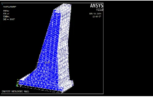 Figure 3.5 displacement of gravity retaining wall deformed plus undeformed shape 