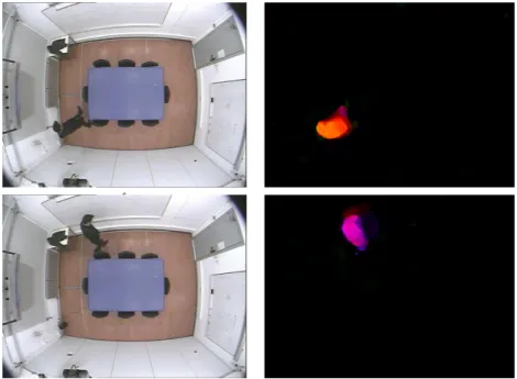 Figure 2.1: (Left) The image sequence for the event “footstep” in the overhead camera