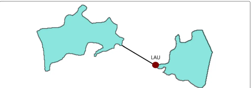 Fig. 6 Location area update position. Estimating the position of a location area update event based on two cell coverage areas