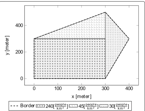 Fig. 3 Transmitter power interpolation. Sample power interpolation for 20 cell sites with a random transmitter power in the range of 45–52 dBm