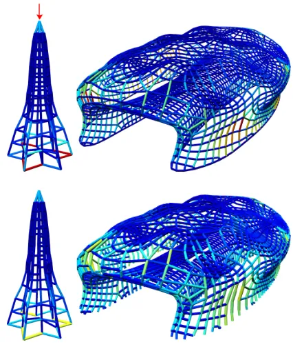 Figure 2 shows the results of our algorithm on a framestructure of a duck model. We set different values of the