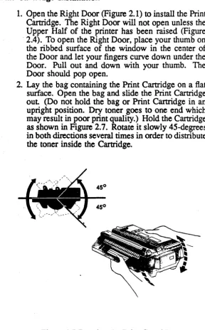 Figure 2.7 Rotating the Print Cartridge 