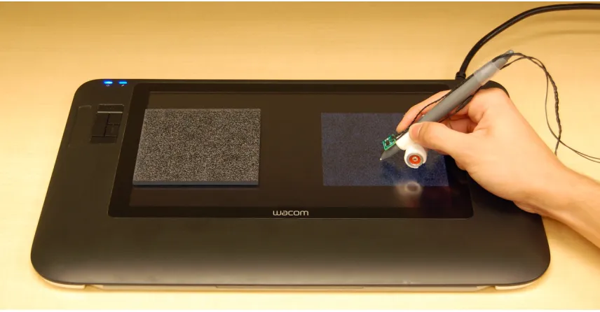 Figure 3.2: Our texture rendering system.applied normal force, and sensors embedded in the Wacom tablet measure the tool’s posi-tion
