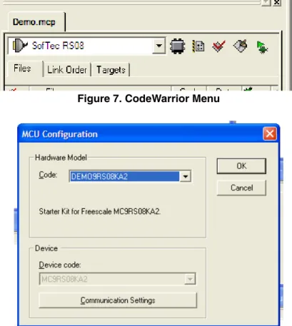 Figure 7. CodeWarrior Menu