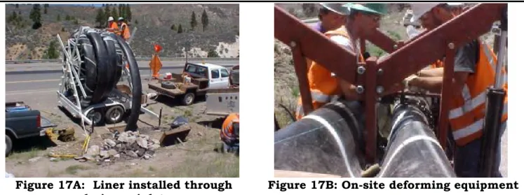 Figure 18. Steam being introduced into a 30 inch HDPE liner  (www.htliners.com)  