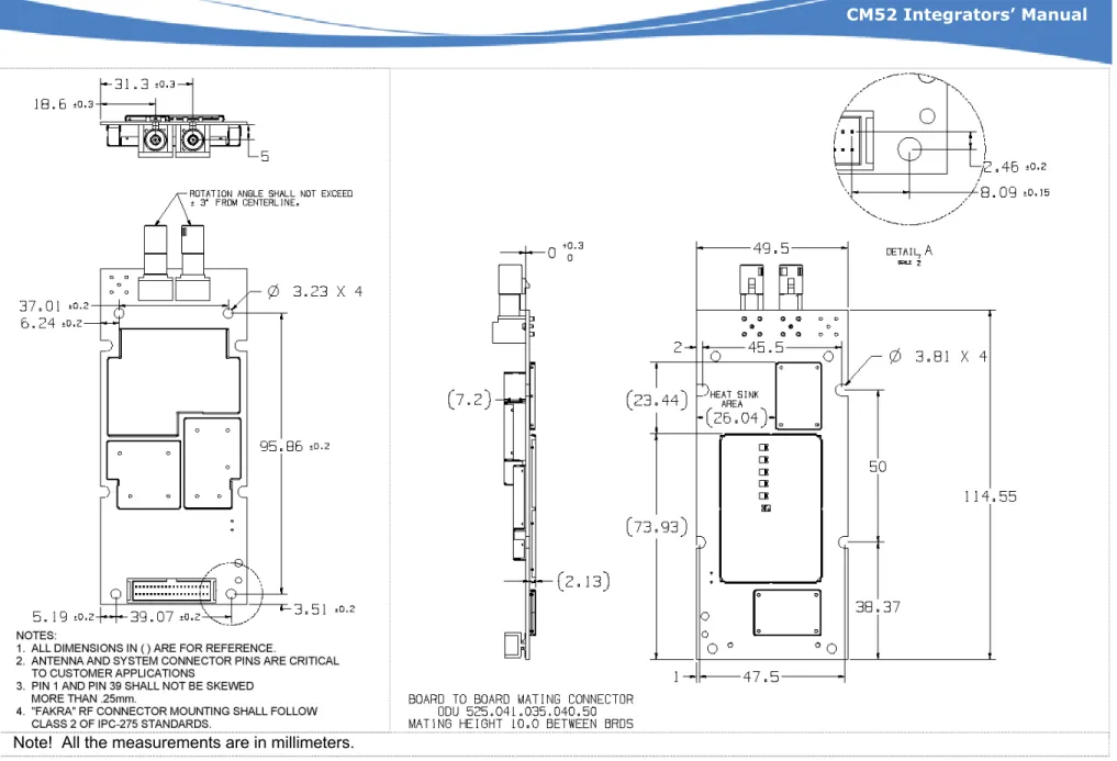 Figure 3: Mechanical Dimensions Drawing (CM52003 variant) 