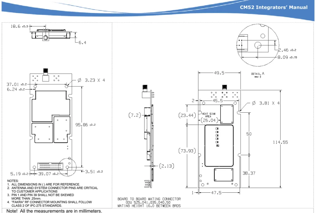 Figure 4: Mechanical Dimensions Drawing (CM52001 and CM52004 variants) 
